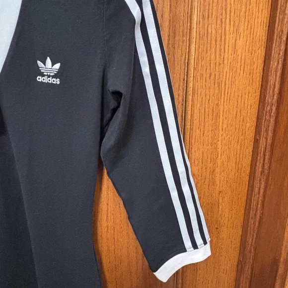 adidas Black Maxi Dress with White Three-Stripe Trim. Sz S. PTP 16”. NWT - Picture 5 of 6